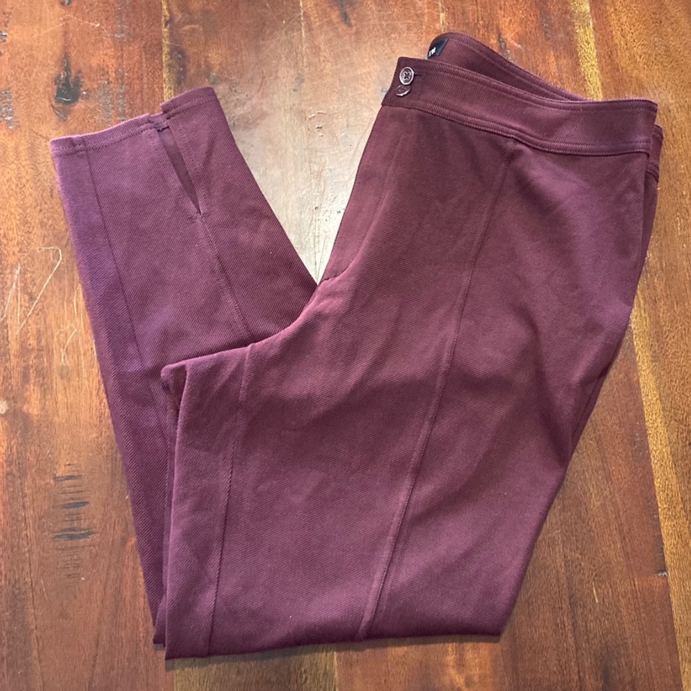 Maeve by Anthropologie Burgundy Ankle Slit Pants